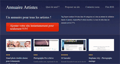 Desktop Screenshot of annuaire-artistes.net